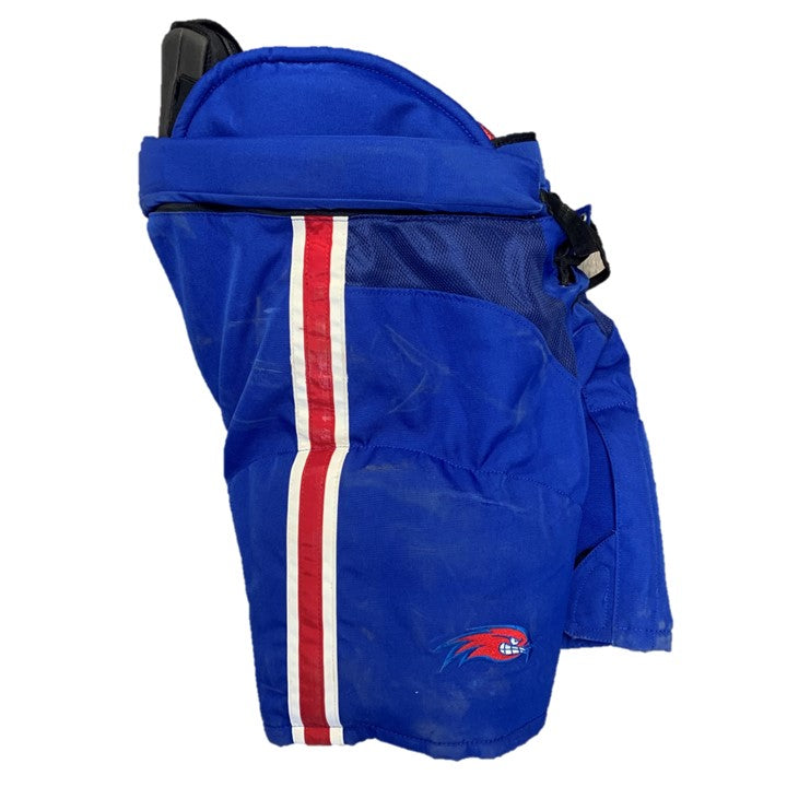 CCM HP45X - Pantalon de hockey NCAA Pro Stock d'occasion (bleu/rouge/blanc)